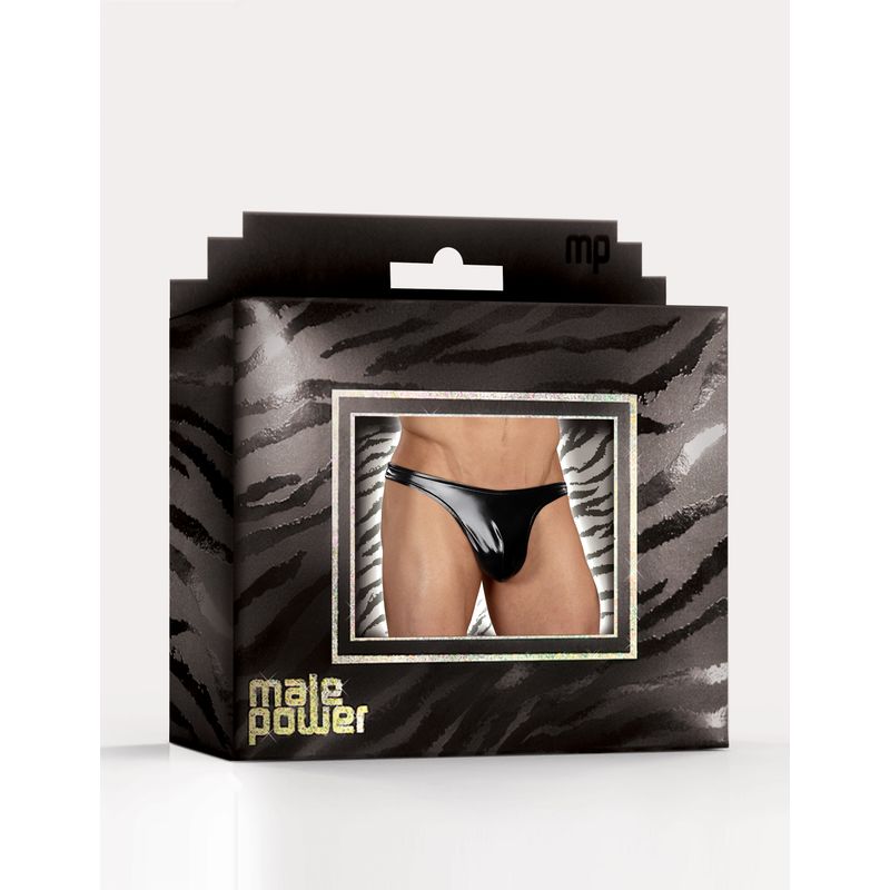 Male Power Liquid Onyx Wet Look Thong image 1