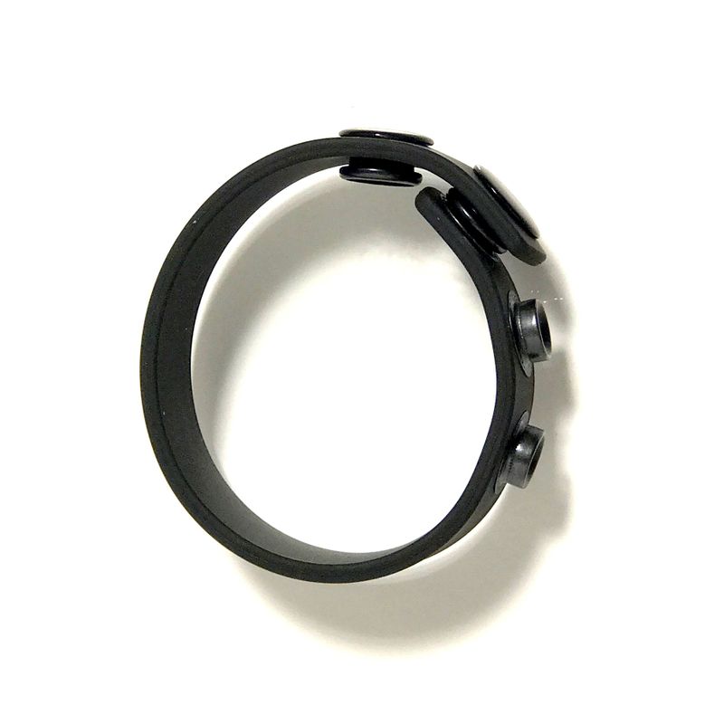 Boneyard Silicone Cock Strap - 3 Snap Ring - Black