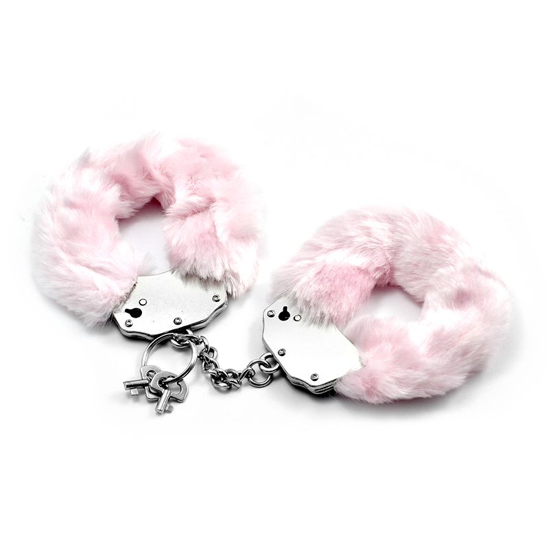 Fetish Pleasure Fluffy Hand Cuffs Pink image 1
