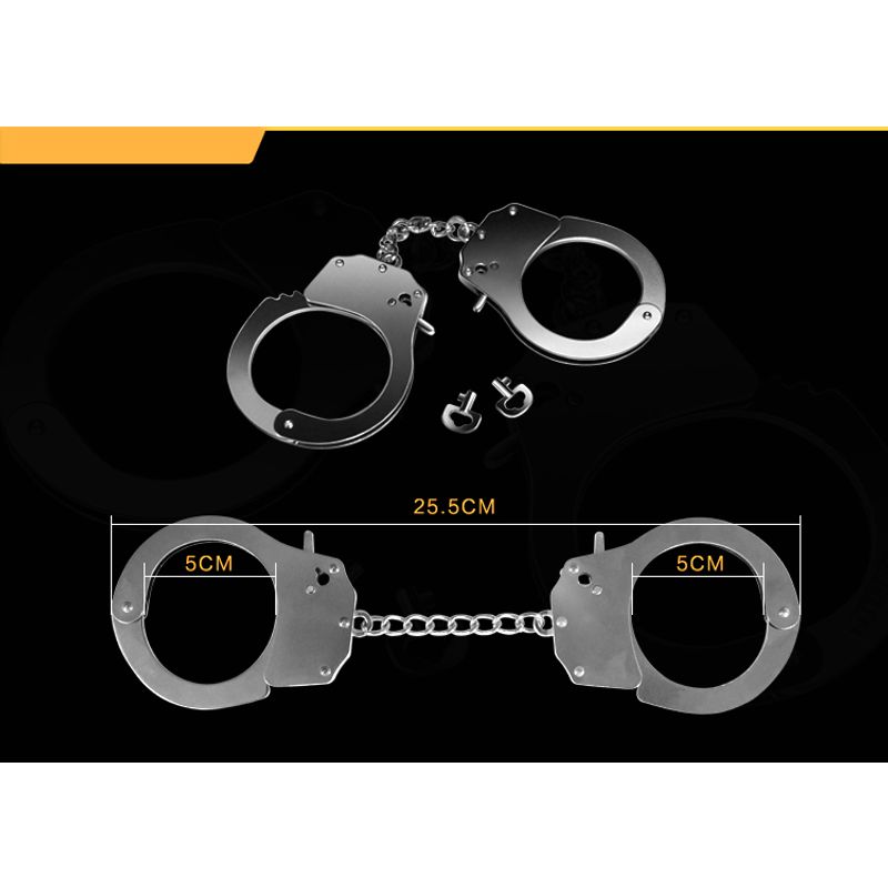 Fetish Pleasure Metal Hand Cuffs Silver image 2