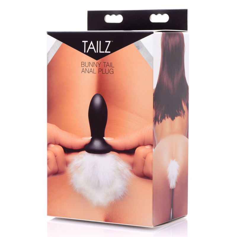 White Bunny Tail Anal Plug image 1