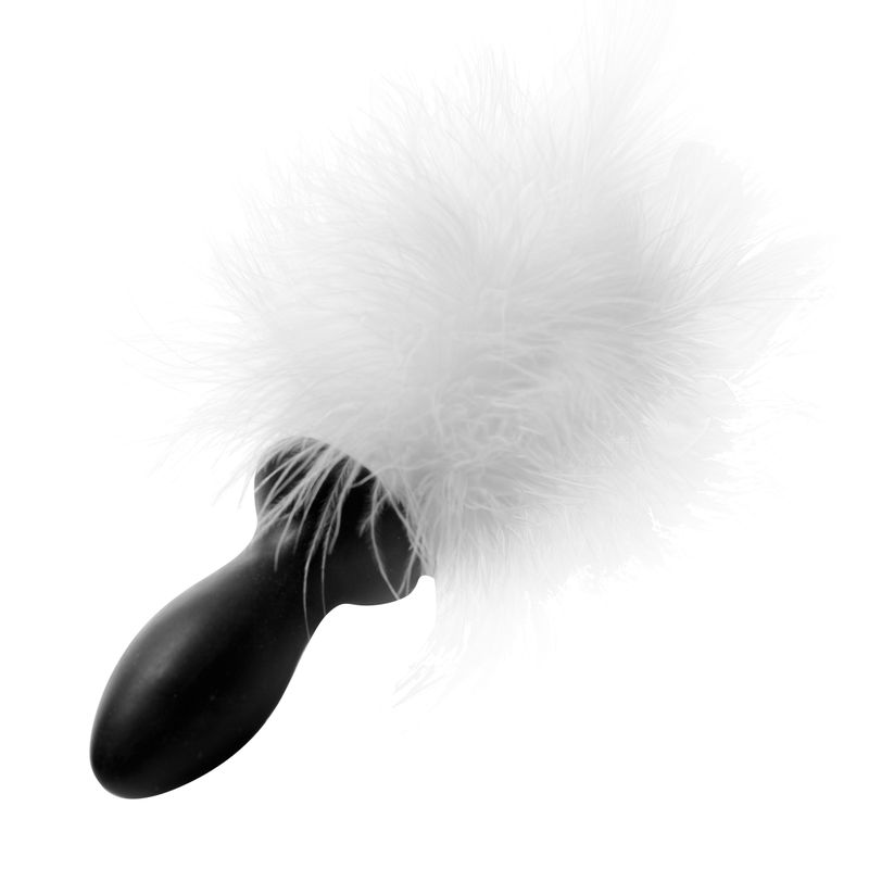 White Bunny Tail Anal Plug image 3