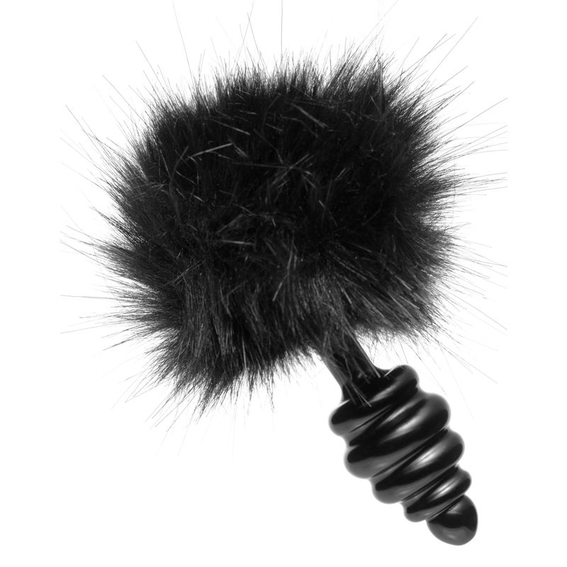 Black Bunny Tail Anal Plug image 2