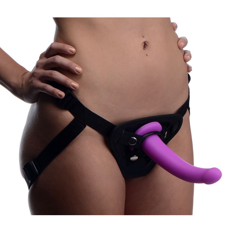 Navigator Silicone G-Spot Dildo with Harness image 1