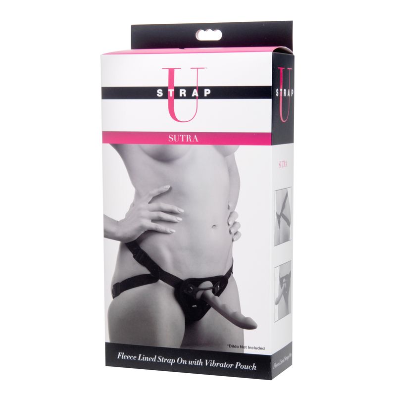 Sutra Fleece-Lined Strap On with Vibrator Pouch image 2