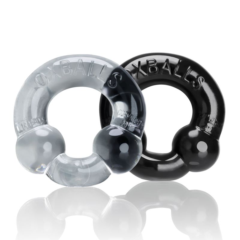Ultraballs 2 Pk Cockring Black And Clear image 1