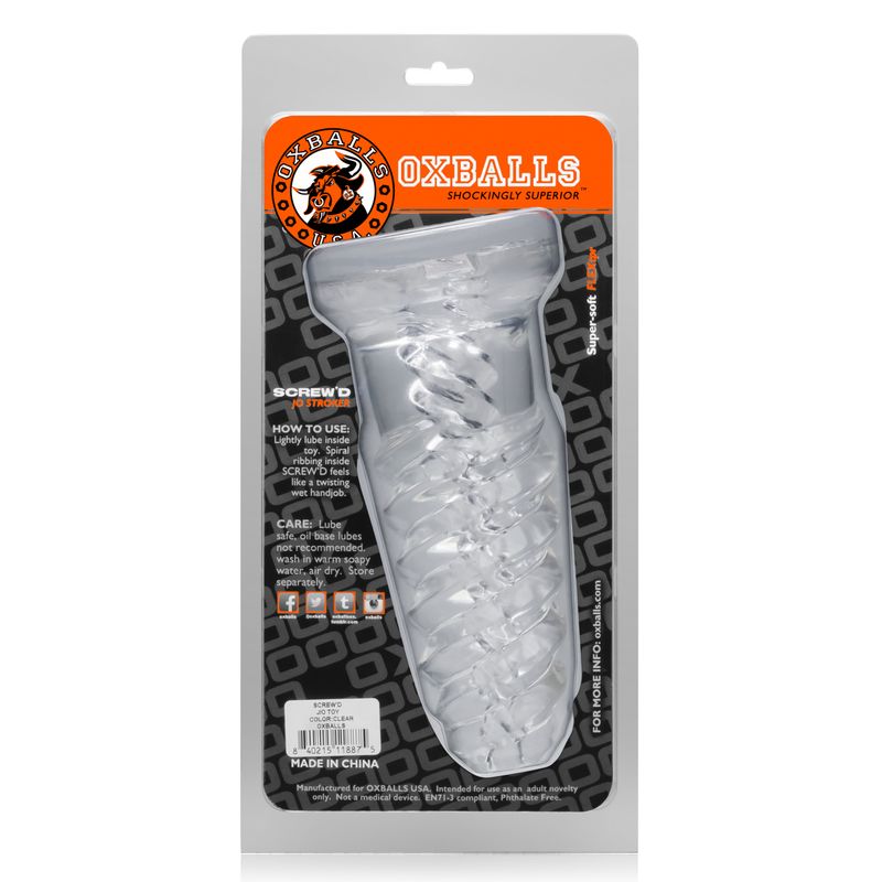 ScrewD Super Squish Corkscrew Jackoff Toy Clear
