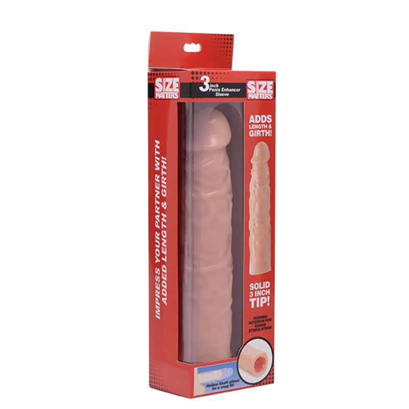 3in Flesh Penis Enhancer Sleeve image 1