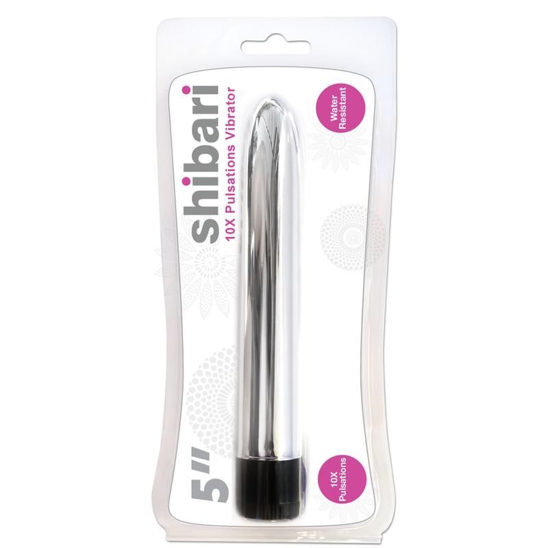 Shibari 10X Pulsations Vibrator 5in Silver image 1