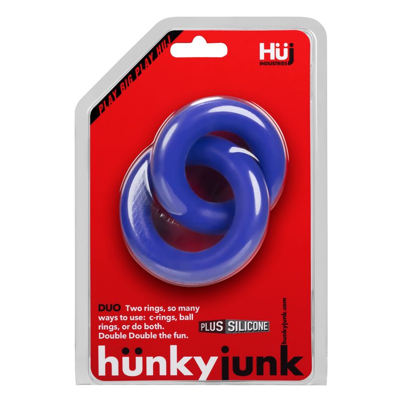 DUO Linked Cock/Ball Rings by Hunkyjunk Cobalt image 2