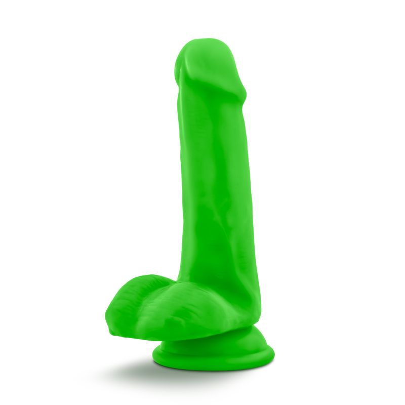 Neo Dual Density Cock With Balls 6in Neon Green image 3