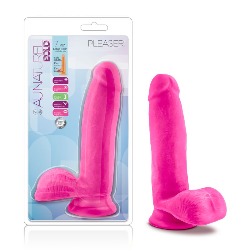 Au Naturel Bold Pleaser 7in Dildo Pink image 1