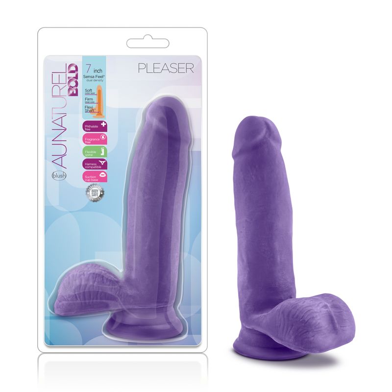 Au Naturel Bold Pleaser 7in Dildo Purple image 1