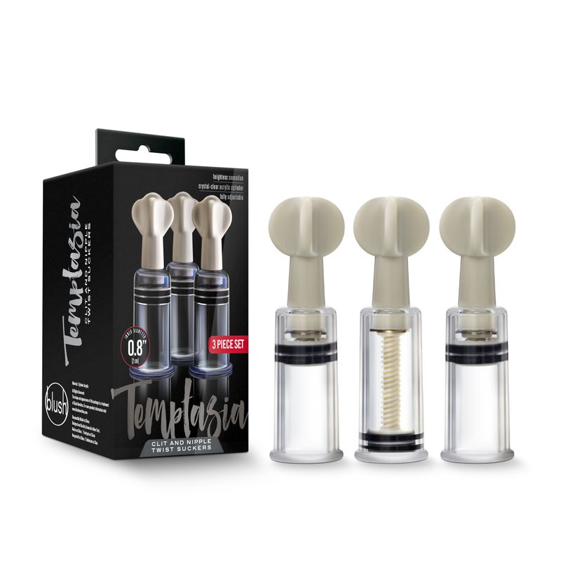 Temptasia Nipple and Clit Twist Suckers 3 Pc image 1