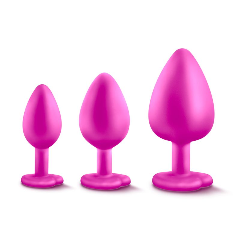 Luxe Bling Plugs Training Kit Pink With White Gems image 2