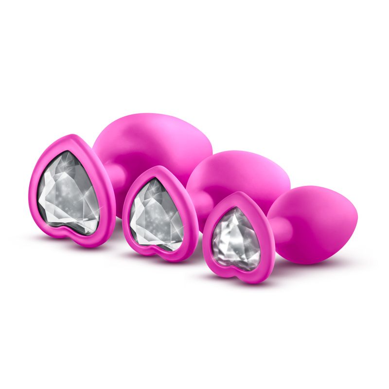 Luxe Bling Plugs Training Kit Pink With White Gems image 3