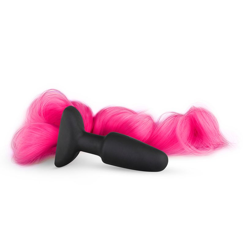 Silicone Butt Plug With Tail Pink image 1