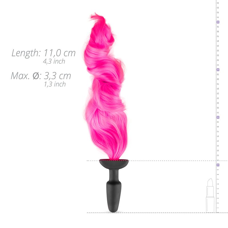 Silicone Butt Plug With Tail Pink image 2