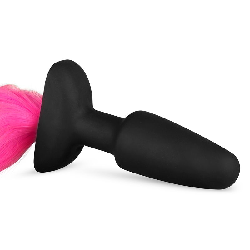 Silicone Butt Plug With Tail Pink image 3