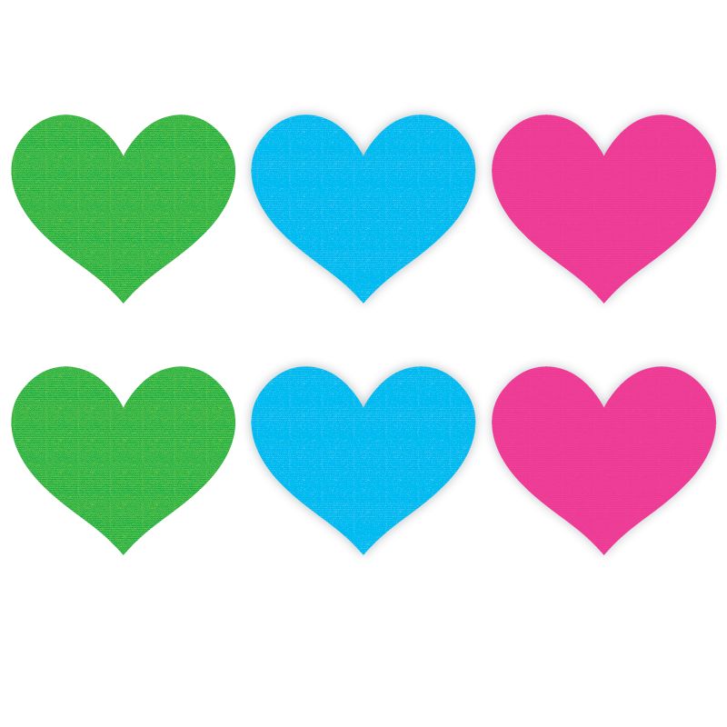 Neon Heart Pasties 3 Pk Green/Blue/Pink image 1