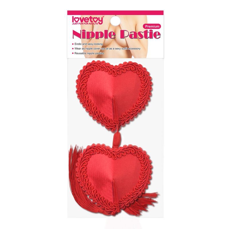 Reusable Red Heart Tassels Nipple Pasties image 2