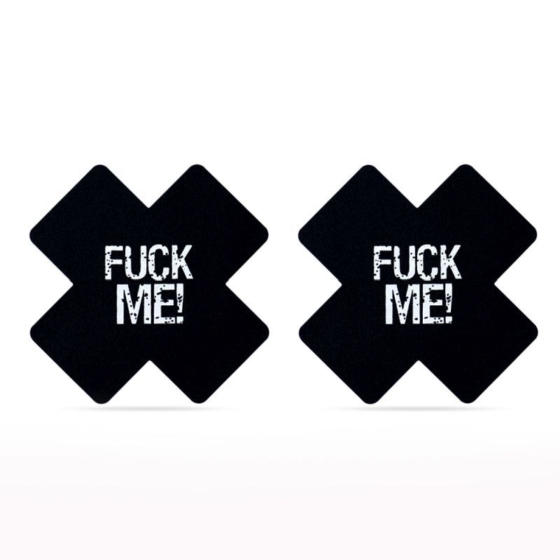 FUCK ME Cross Pattern Nipple Pasties Twin Pk image 3