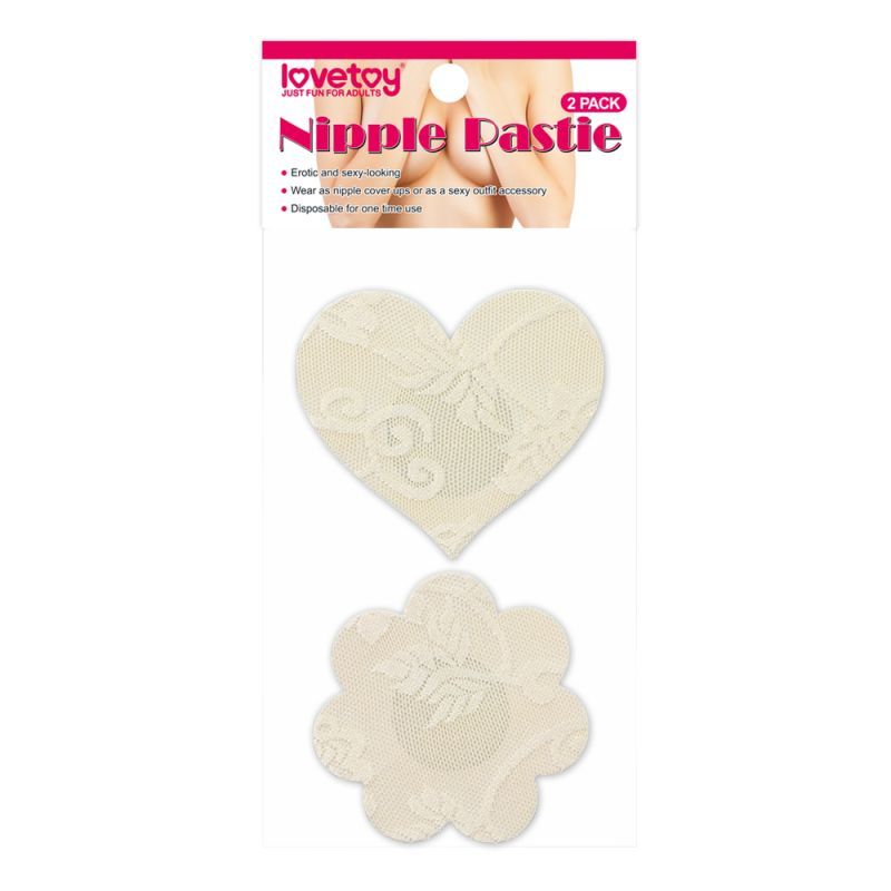 Lace Heart and Flower Nipple Pasties Twin Pk image 1