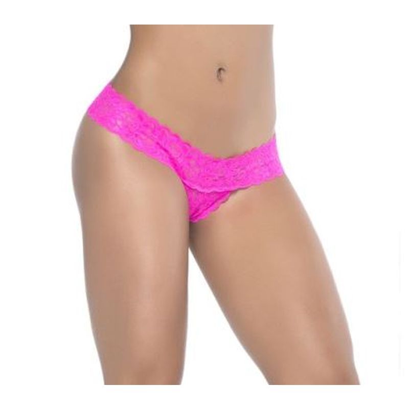 Peekaboo Crotchless Thong Pink image 1
