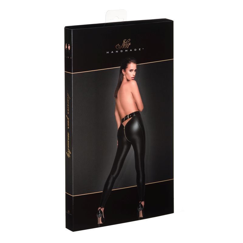 Low Cut Back Leggings w Gold Zipper image 3