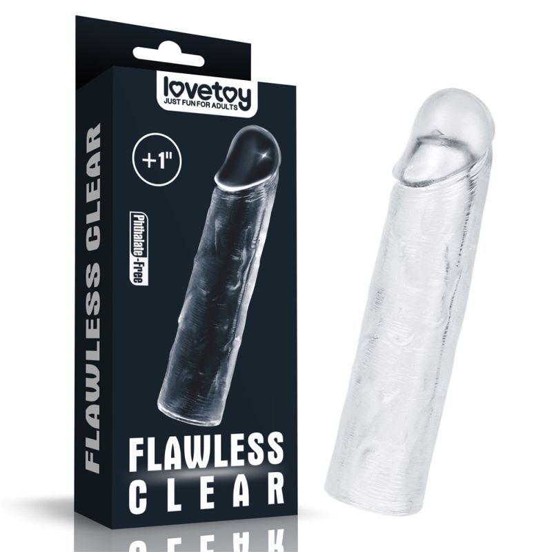Clear Penis Extender Sleeve Plus 1in image 1