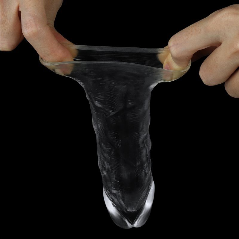 Clear Penis Extender Sleeve Plus 1in image 2