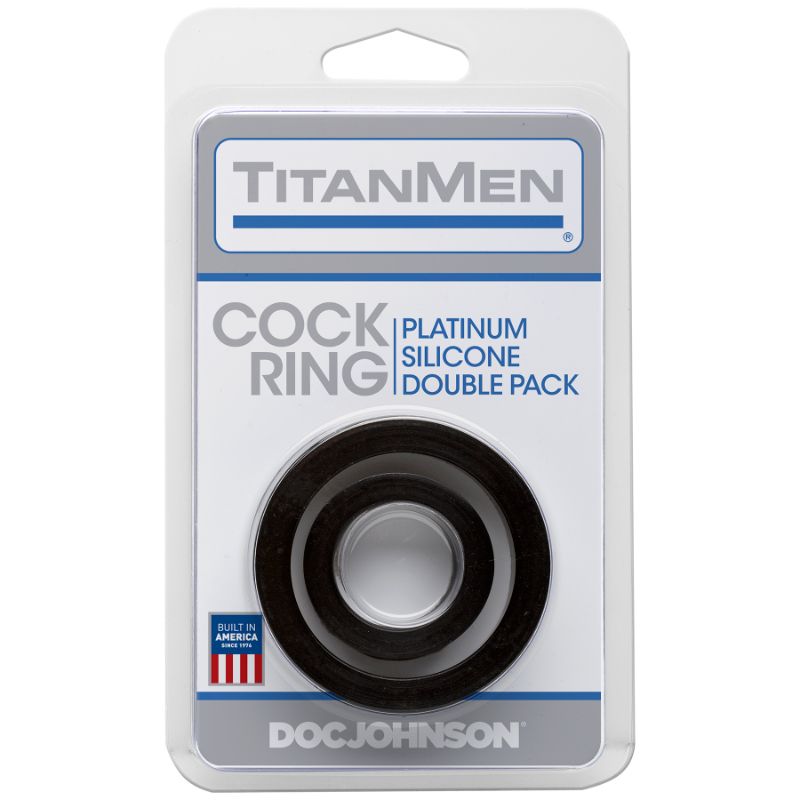 Silicone Cock Rings Double Pk Black image 2