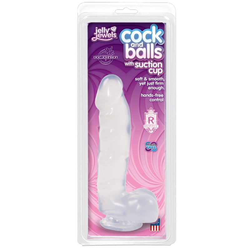 Cock And Balls With Suction Cup Diamond Clear image 1