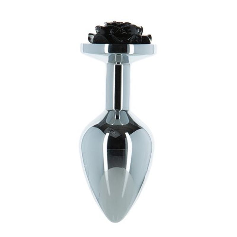 Black Rose 3in Metal Butt Plug image 3