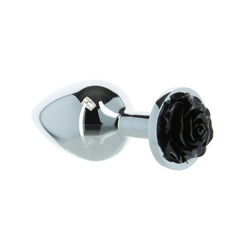 Black Rose 3in Metal Butt Plug image 4