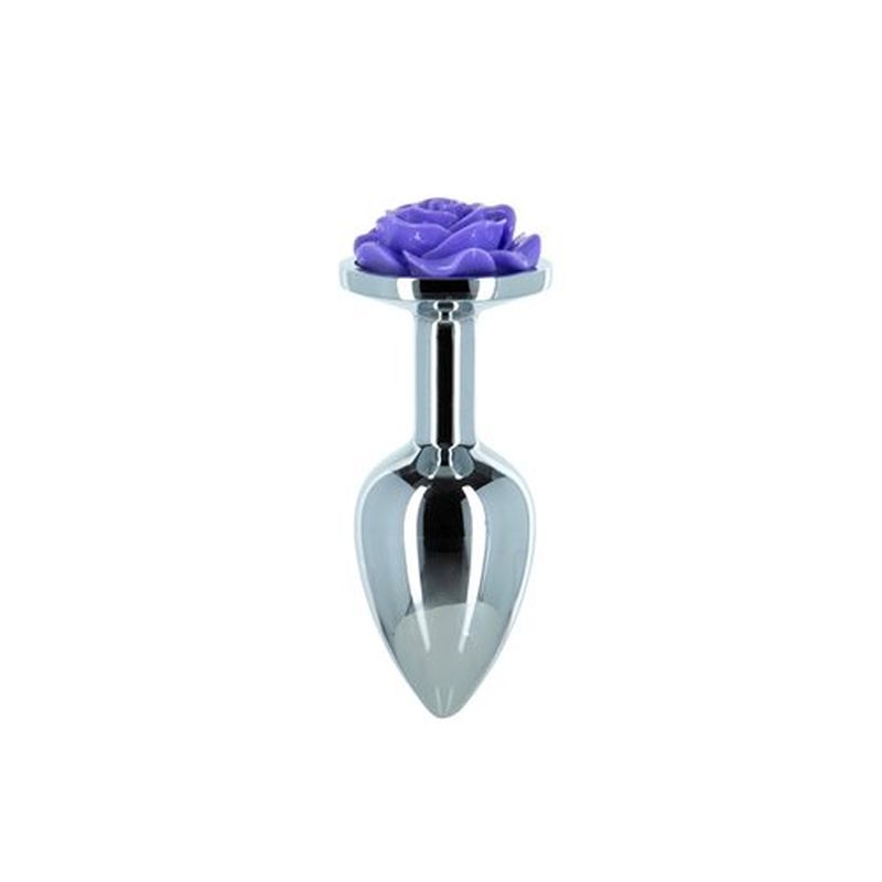 Purple Rose 3in Metal Butt Plug image 3
