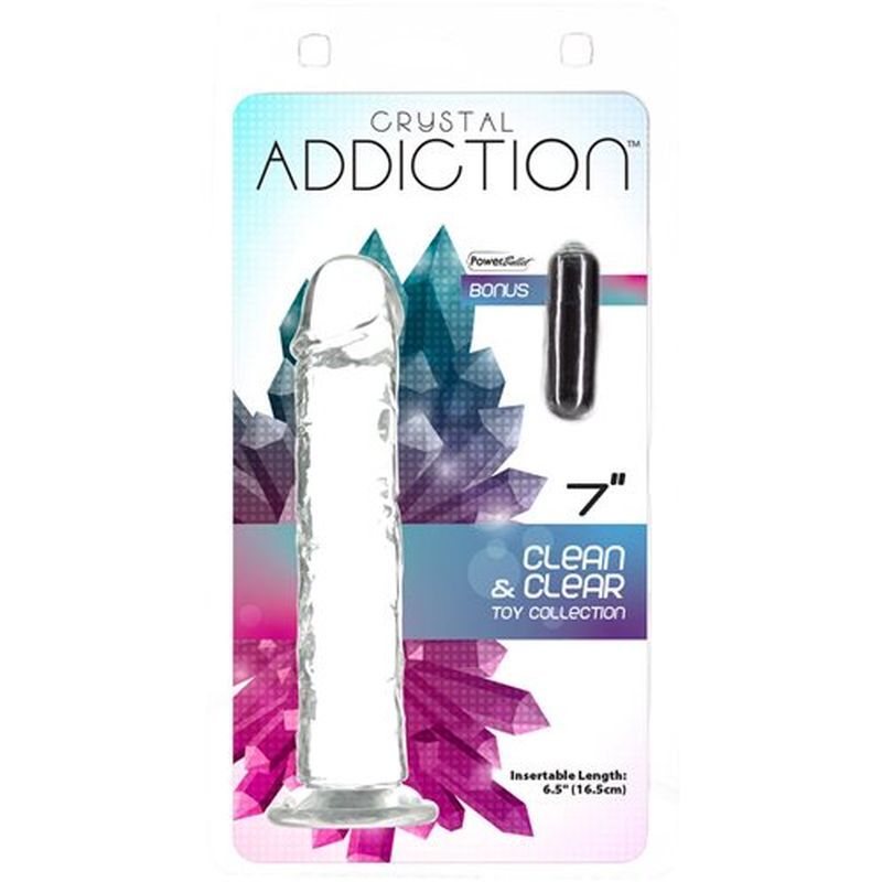 Crystal Dildo Straight 7in Clear image 1