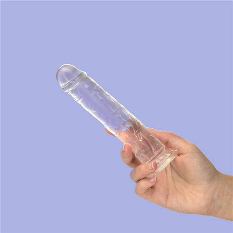 Crystal Dildo Straight 7in Clear image 2