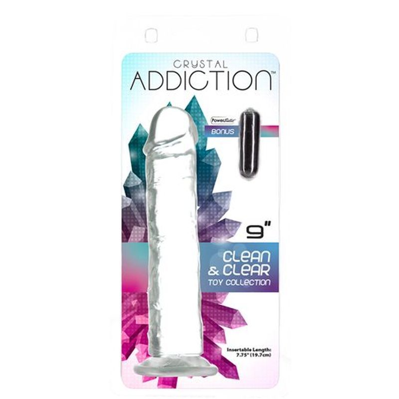 Crystal Dildo Straight 9in Clear image 1