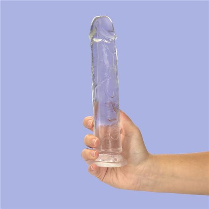 Crystal Dildo Straight 9in Clear image 3
