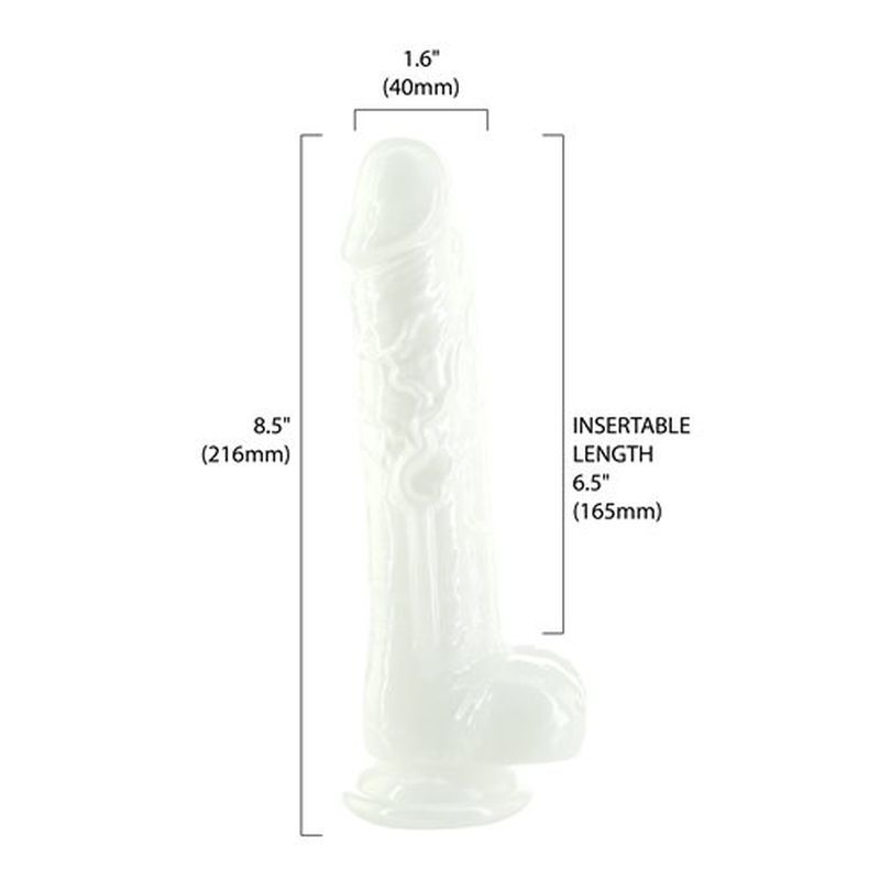 Pearl Dildo 8.5in Pearl White image 4