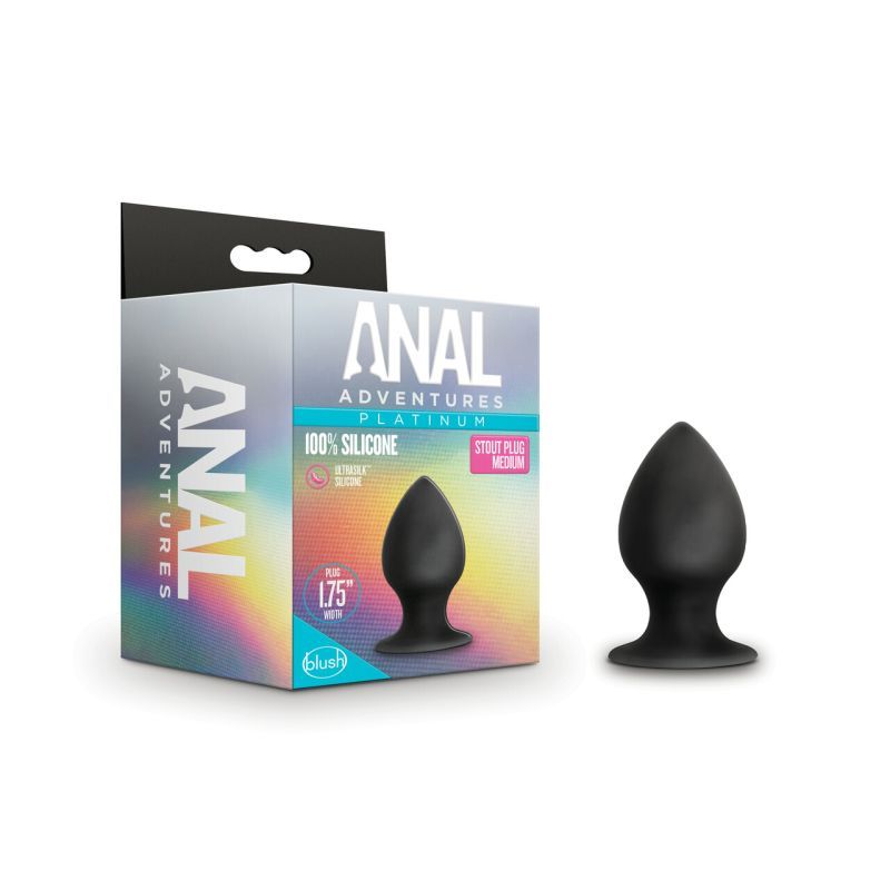 Anal Adventures Platinum Silicone Anal Stout Plug Medium image 1