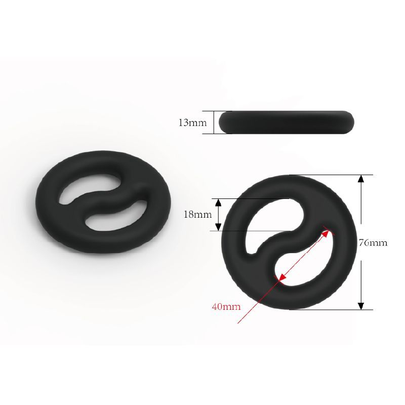 Brutus Yin Yang Silicone Cock and Ball Duo Ring image 2