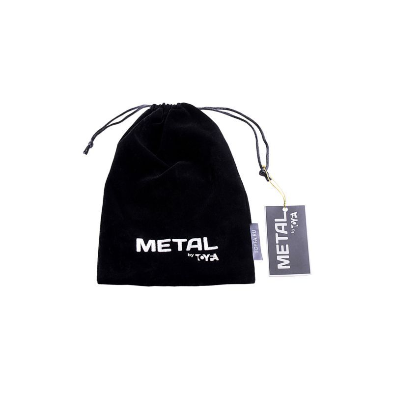Silver Metal Anal Plug Small w Black Tail image 5