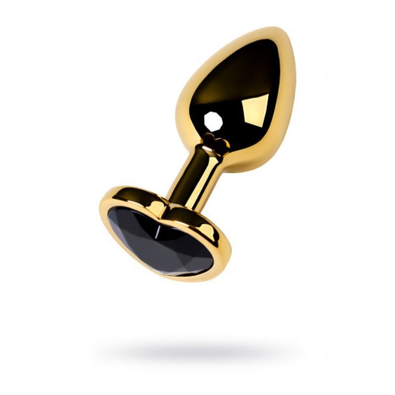 Gold Metal Anal Plug w Tourmaline Heart Crystal Small image 1
