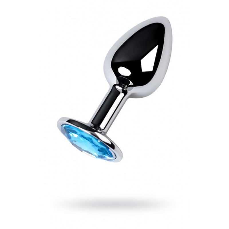 Silver Metal Anal Plug w Topaz Crystal Small image 1