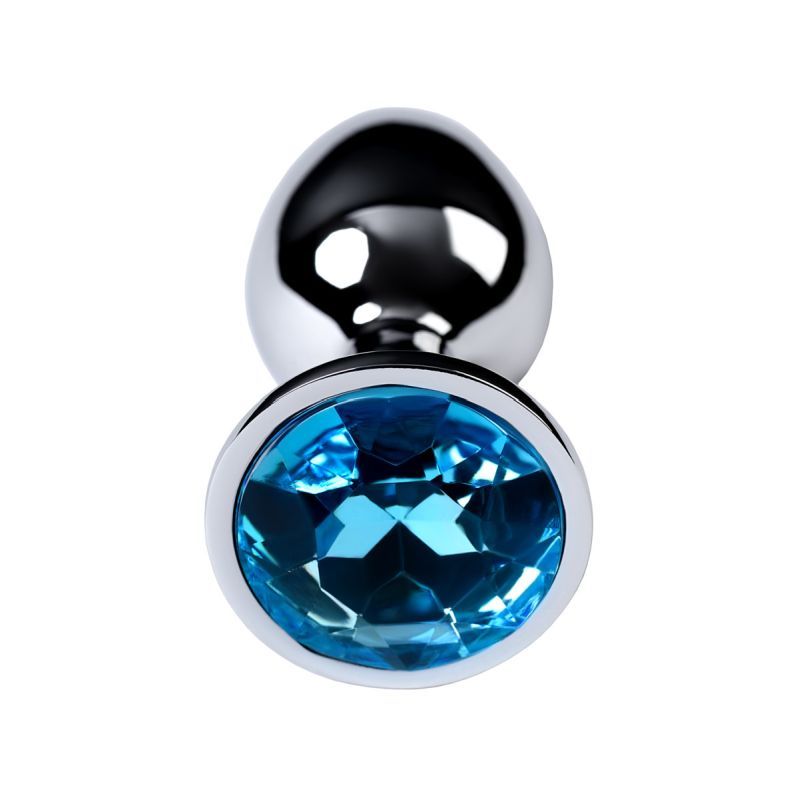 Silver Metal Anal Plug w Topaz Crystal Small image 3