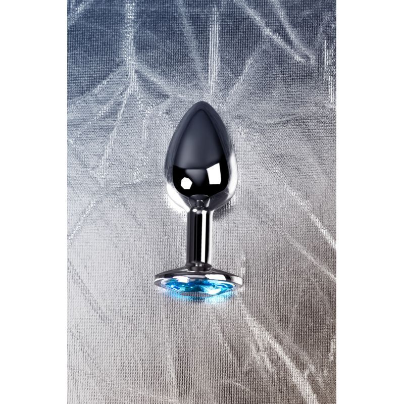 Silver Metal Anal Plug w Topaz Crystal Small image 5