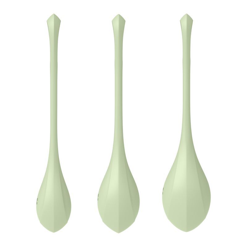 Satisfyer Yoni Power Balls 2 Green 3 Pc Set image 1