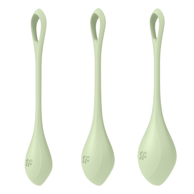Satisfyer Yoni Power Balls 2 Green 3 Pc Set image 3